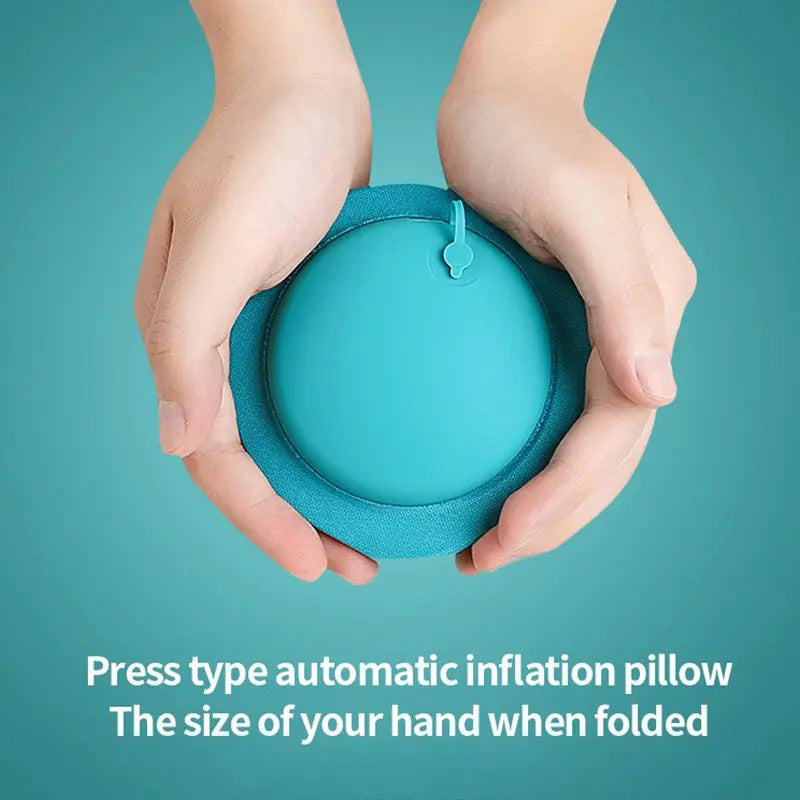 Press Inflation Milk Silk Pillow Portable Camping Travel Rectangle Waist Cushion Sleep Air Pillow