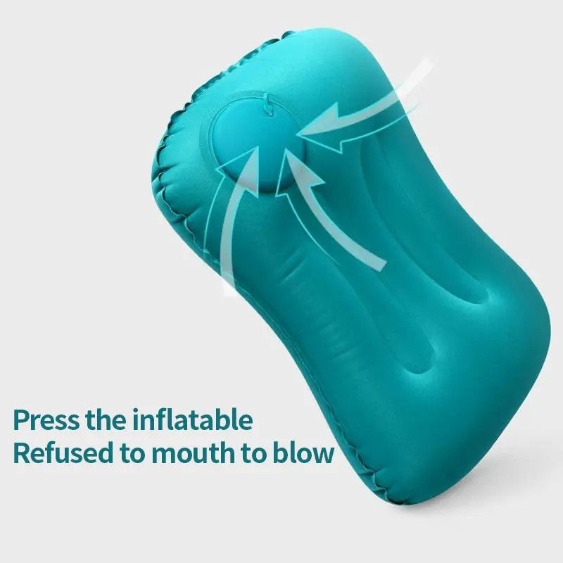 Press Inflation Milk Silk Pillow Portable Camping Travel Rectangle Waist Cushion Sleep Air Pillow
