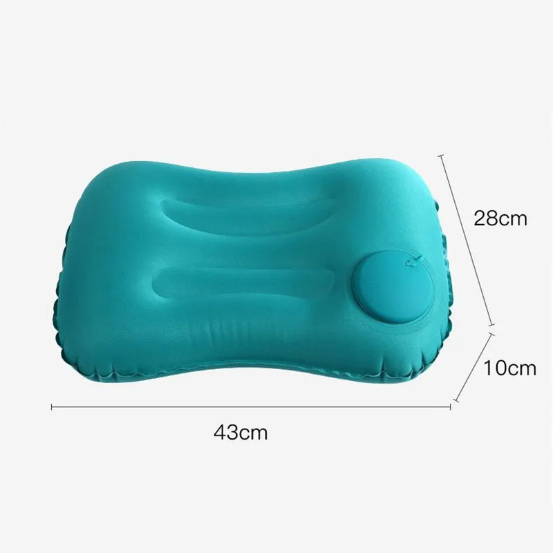 Press Inflation Milk Silk Pillow Portable Camping Travel Rectangle Waist Cushion Sleep Air Pillow