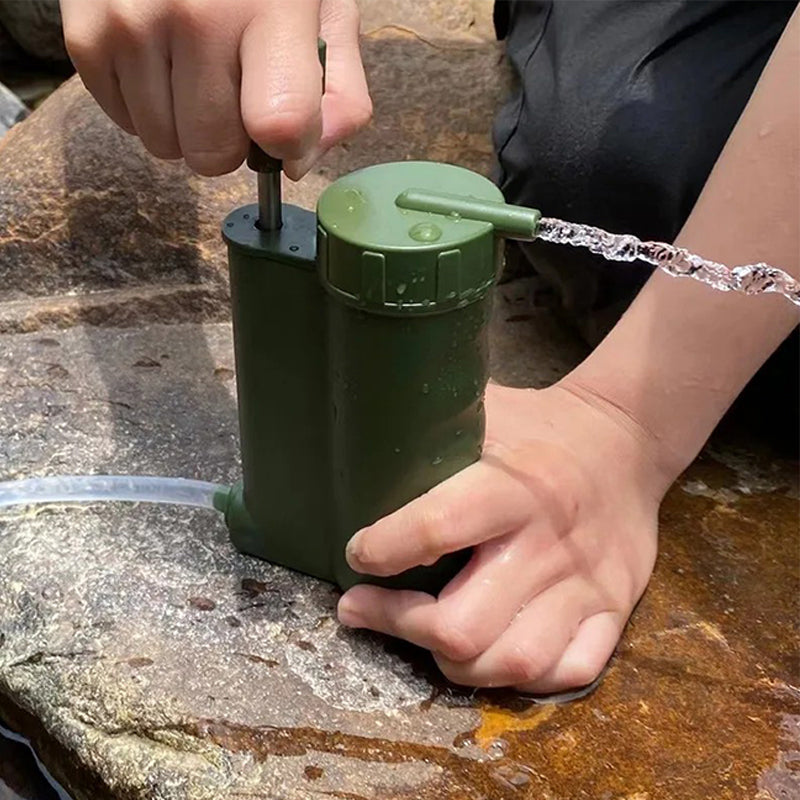 Outdoor Camping Hiking Water Filter Emergency Survival Water Purifier + 480ml Water Pack (No FDA, BPA Free)