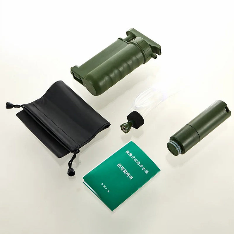 Outdoor Camping Hiking Water Filter Emergency Survival Water Purifier + 480ml Water Pack (No FDA, BPA Free)