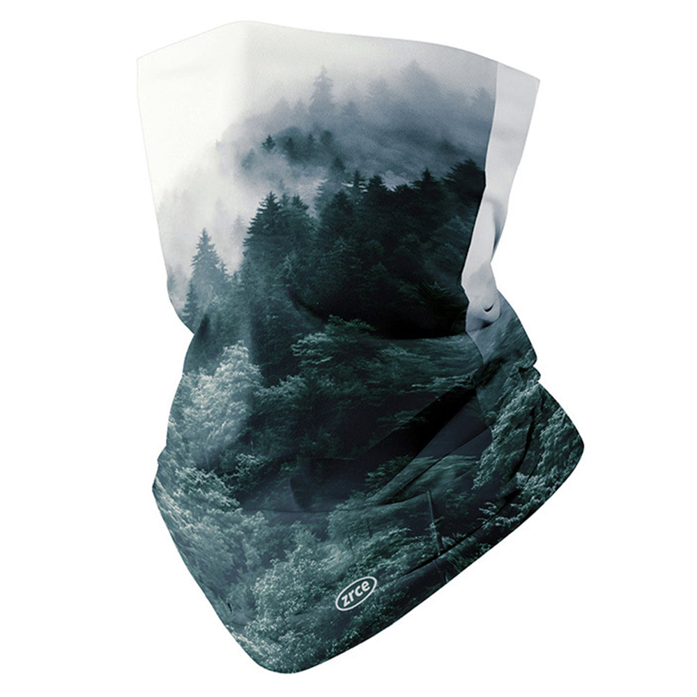 ZRCE YD Scenery Pattern Outdoor Cycling Face Mask Ice Silk Anti-UV Neck Scarf
