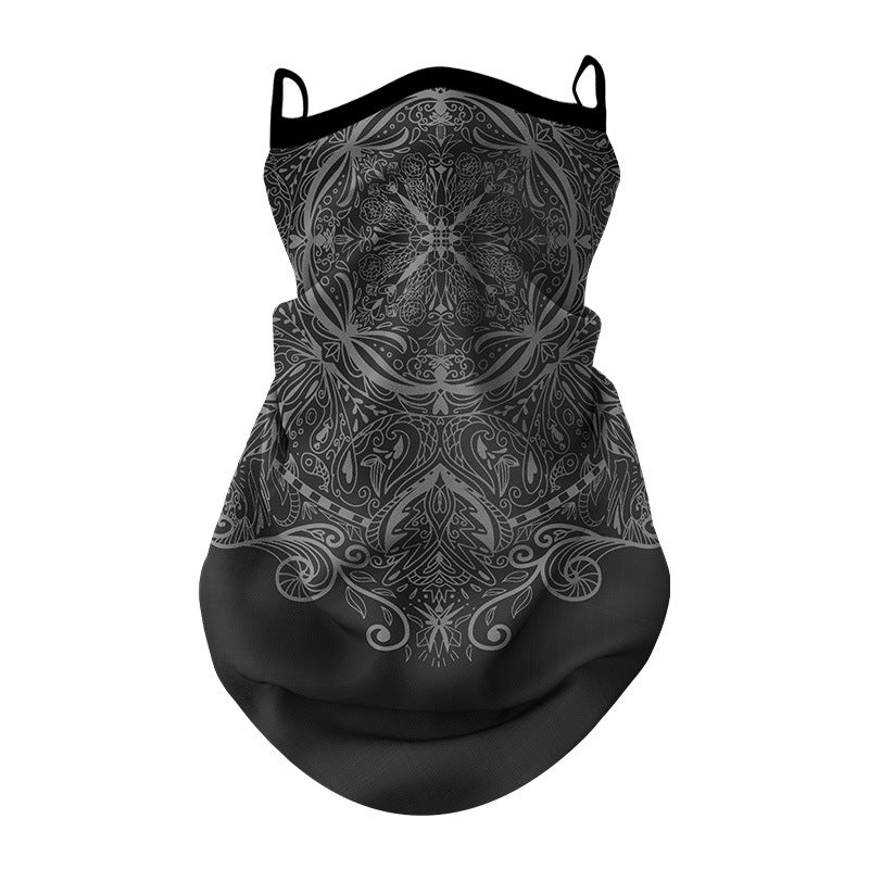 ZRCE GE Summer Outdoor Sun-proof Mask Scarf Ear Hanging Anti-UV Polyester Face Neck Cover