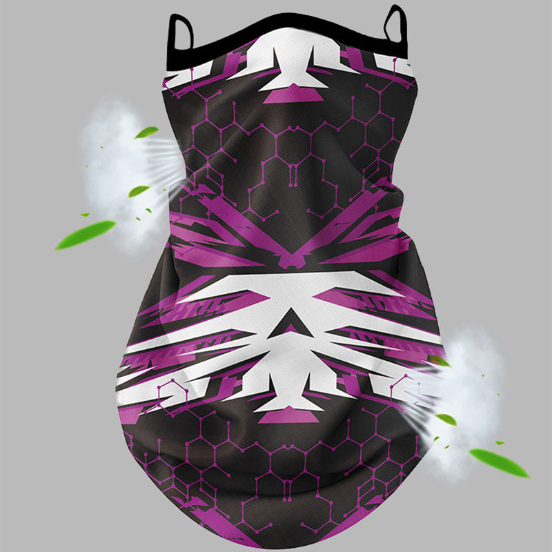 ZRCE GE Summer Outdoor Sun-proof Mask Scarf Ear Hanging Anti-UV Polyester Face Neck Cover