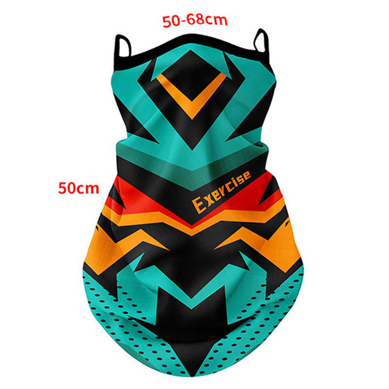 ZRCE GE Summer Outdoor Sun-proof Mask Scarf Ear Hanging Anti-UV Polyester Face Neck Cover