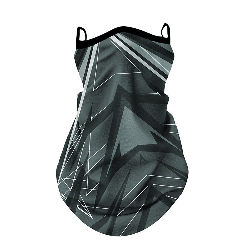 ZRCE GE Summer Outdoor Sun-proof Mask Scarf Ear Hanging Anti-UV Polyester Face Neck Cover