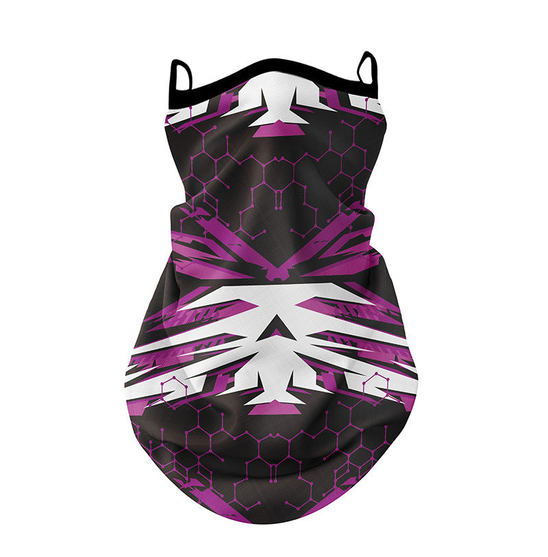 ZRCE GE Summer Outdoor Sun-proof Mask Scarf Ear Hanging Anti-UV Polyester Face Neck Cover