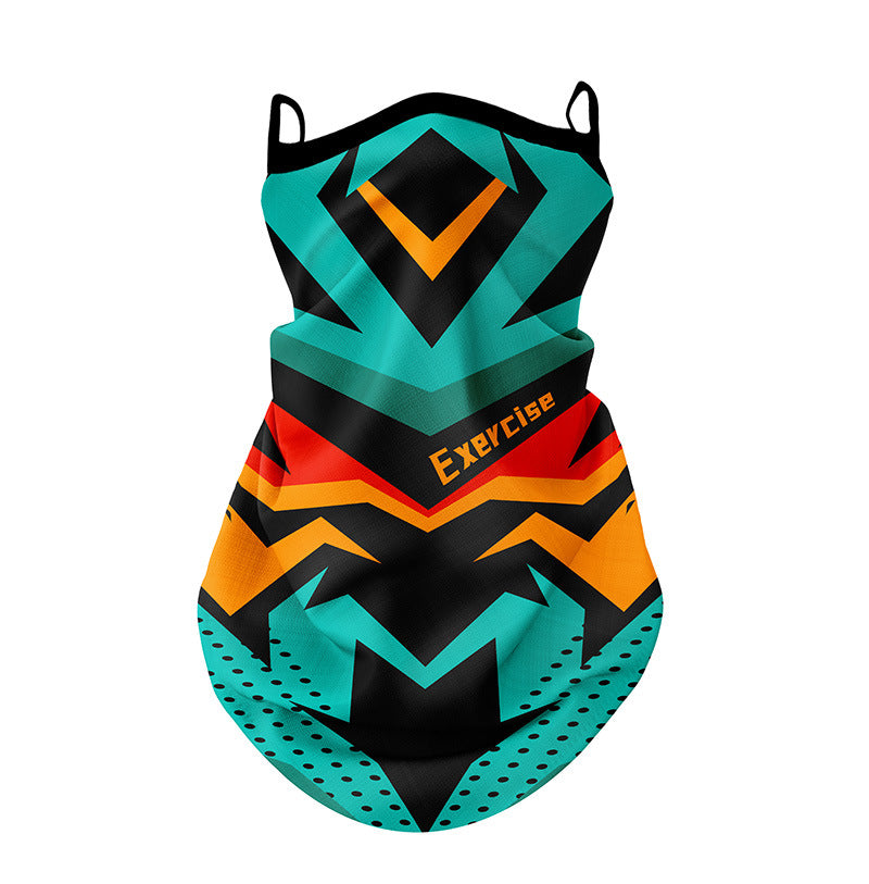 ZRCE GE Summer Outdoor Sun-proof Mask Scarf Ear Hanging Anti-UV Polyester Face Neck Cover