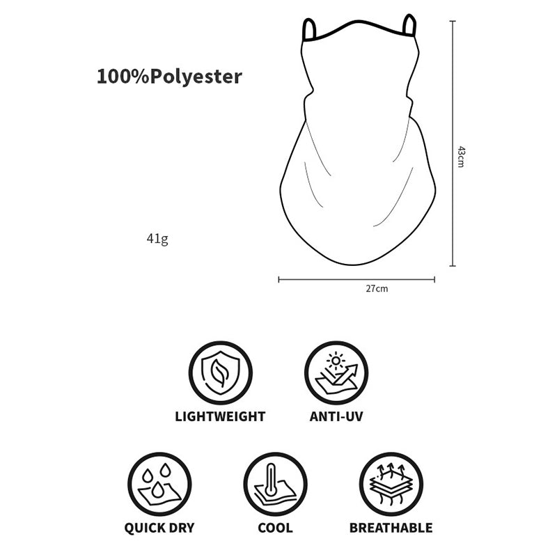 ZRCE GE Stylish Outdoor Sun-proof Mask Scarf Ear Hanging Breathable Anti-UV Face Neck Cover
