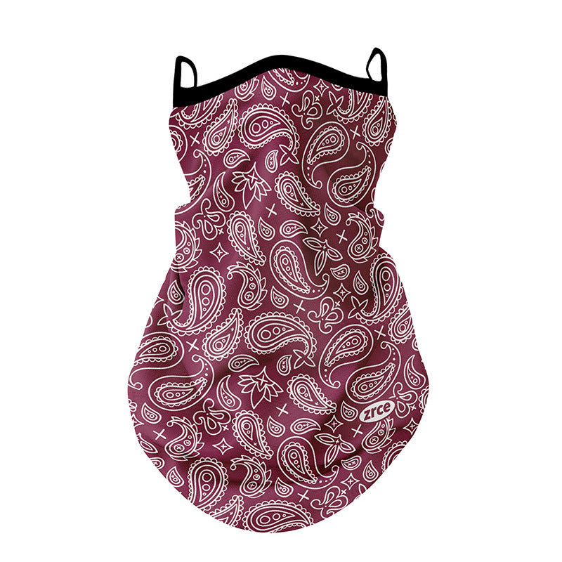 ZRCE GE Stylish Outdoor Sun-proof Mask Scarf Ear Hanging Breathable Anti-UV Face Neck Cover