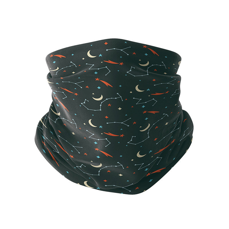 ZRCE UPF50+ Children Outdoor Cycling Face Mask Colorful Pattern Neck Gaiter