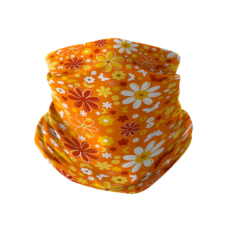 ZRCE UPF50+ Children Outdoor Cycling Face Mask Colorful Pattern Neck Gaiter
