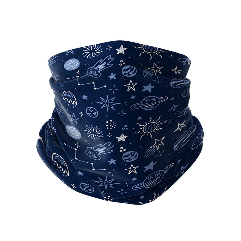 ZRCE UPF50+ Children Outdoor Cycling Face Mask Colorful Pattern Neck Gaiter