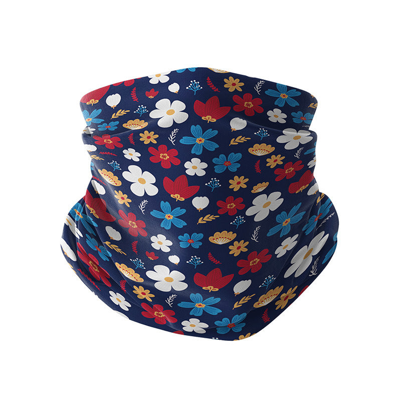 ZRCE UPF50+ Children Outdoor Cycling Face Mask Colorful Pattern Neck Gaiter