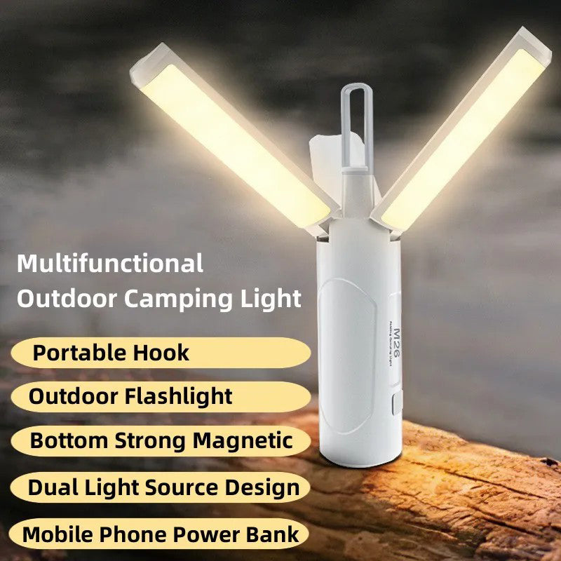 M26 LED Camping Lantern Collapsible Light  USB Rechargeable Phone Charger 2000mAh Powerful Flashlight