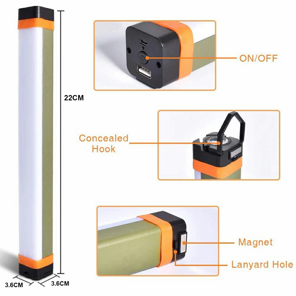 C2 22cm Rechargeable Magnetic Work Light 3.5W LED Camping Light USB Rechargeable Phone Charger