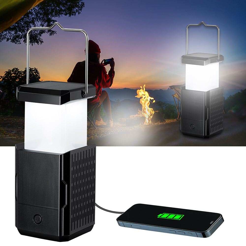 HY-236TD Portable Outdoor Solar Hand Crank Camping Light 2000mAh Power Bank
