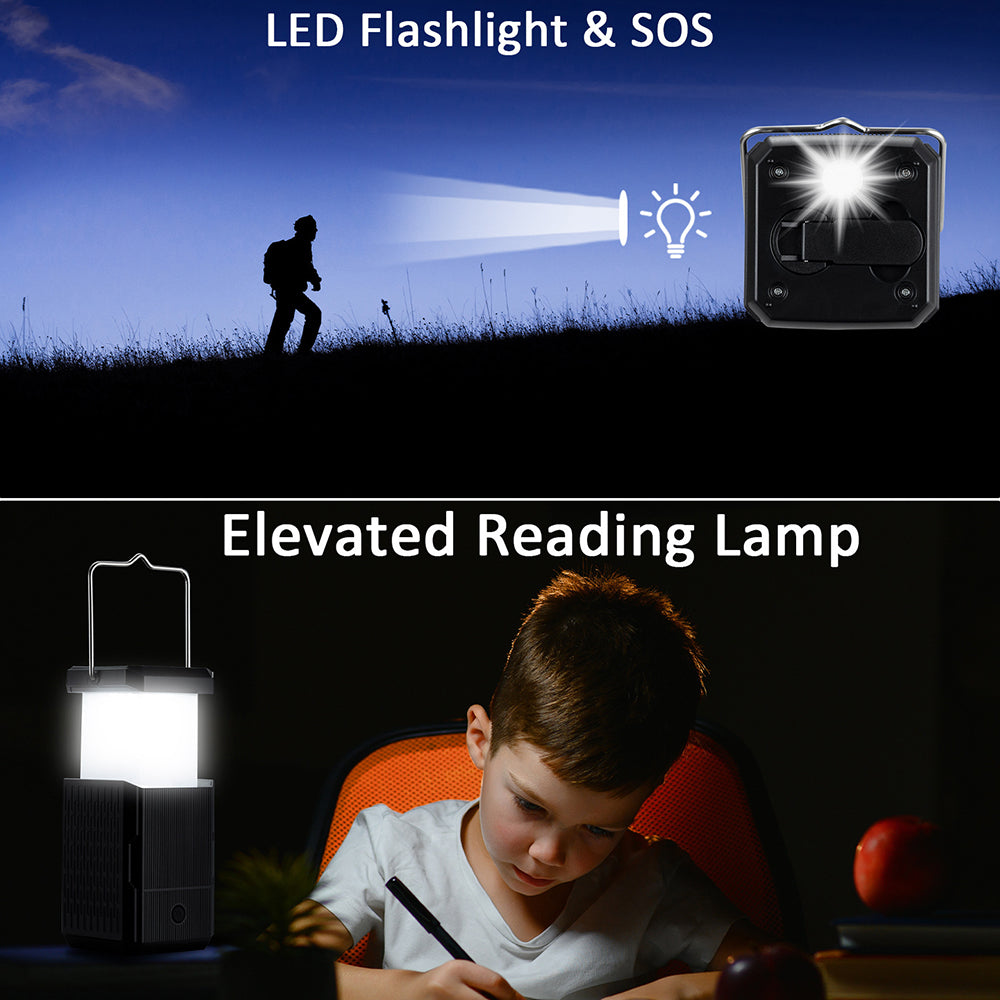 HY-236TD Portable Outdoor Solar Hand Crank Camping Light 2000mAh Power Bank