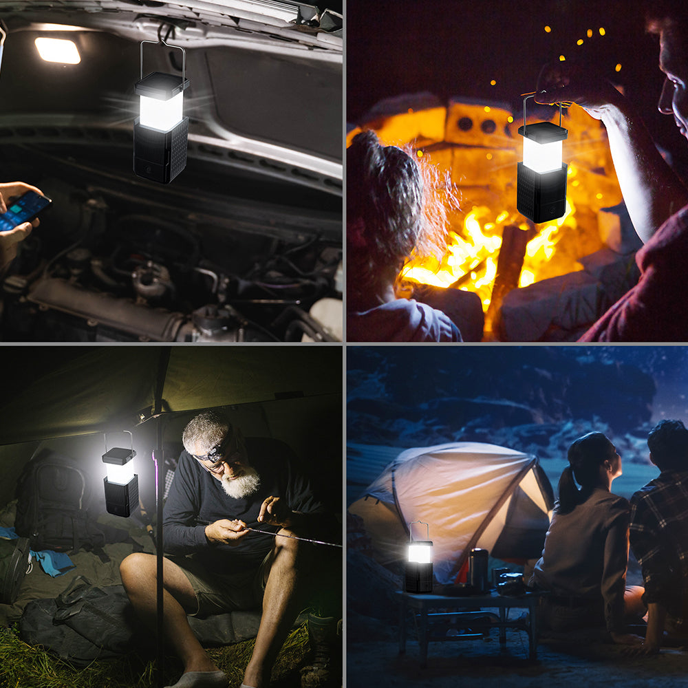 HY-236TD Portable Outdoor Solar Hand Crank Camping Light 2000mAh Power Bank