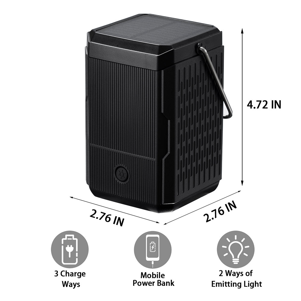 HY-236TD Portable Outdoor Solar Hand Crank Camping Light 2000mAh Power Bank