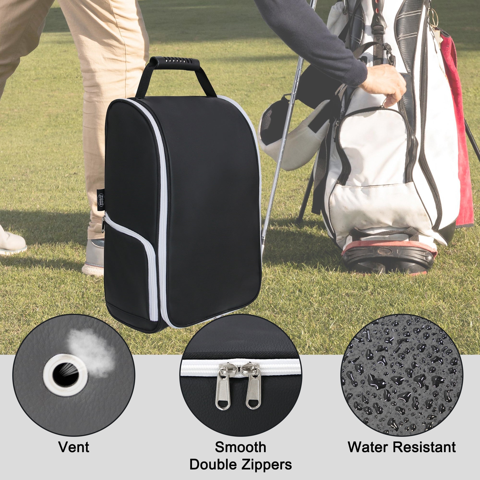 MYDAYS OUTDOOR Modern Golf Shoe Bag Sport Shoes Zipper Storage Bag Golf Balls Carrying Tote Bag