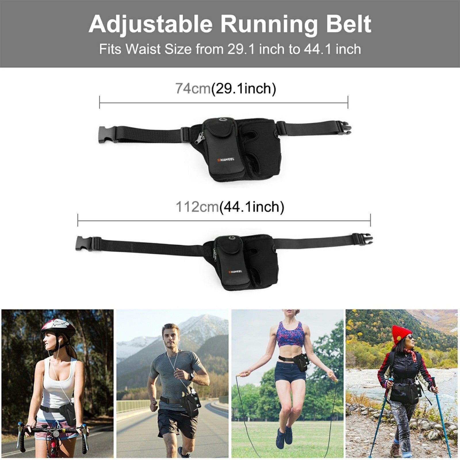HAWEEL HWL2139 Elastic Running Waist Bag Fanny Pack for Phones Bottles