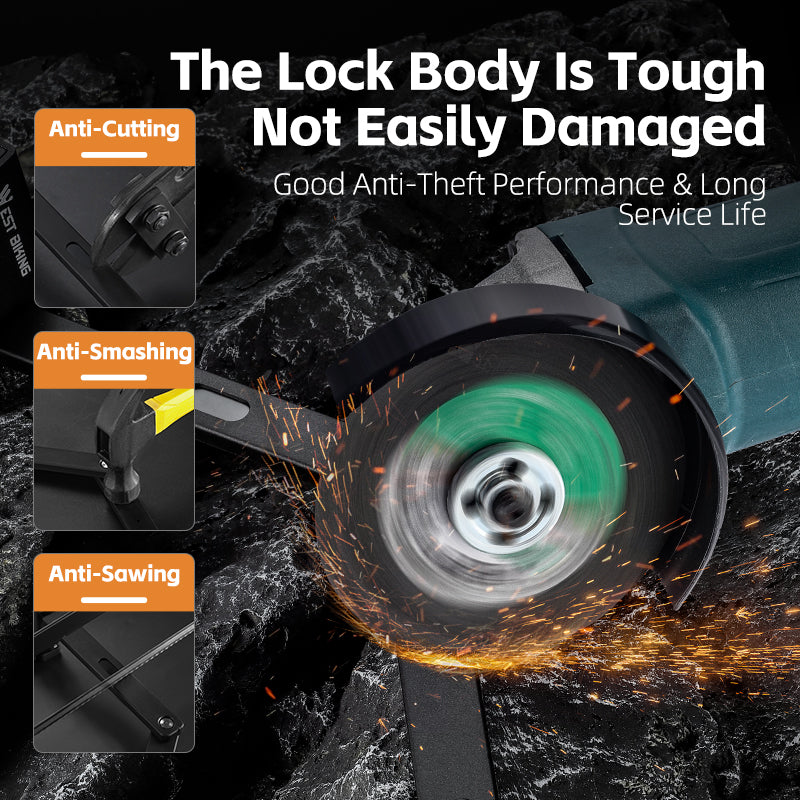 WEST BIKING YP0705096 Folding Bike Combination Lock Anti Theft Bicycle Lock ART Certified