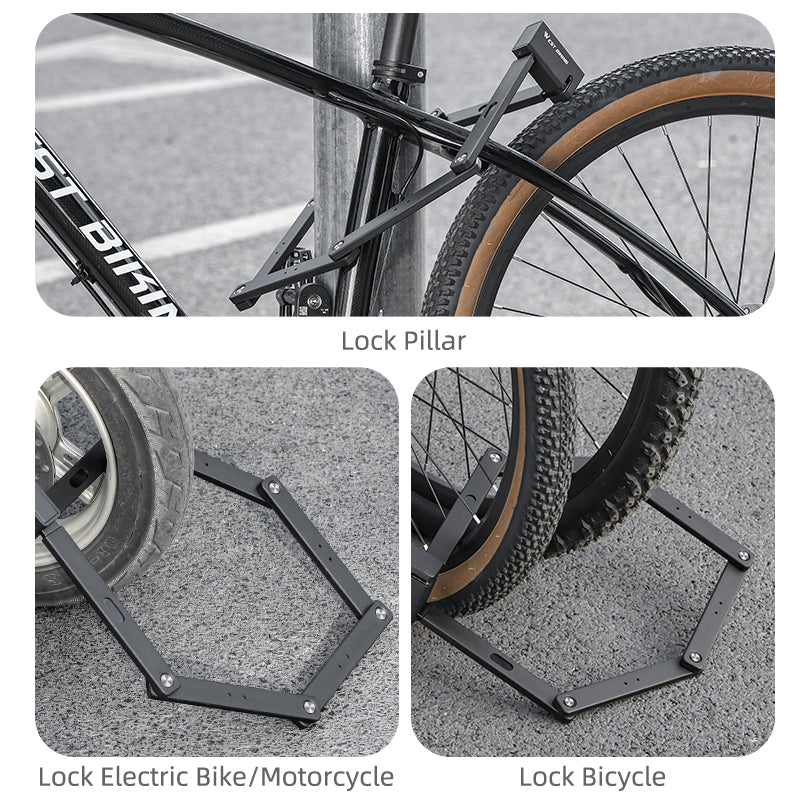 WEST BIKING YP0705096 Folding Bike Combination Lock Anti Theft Bicycle Lock ART Certified
