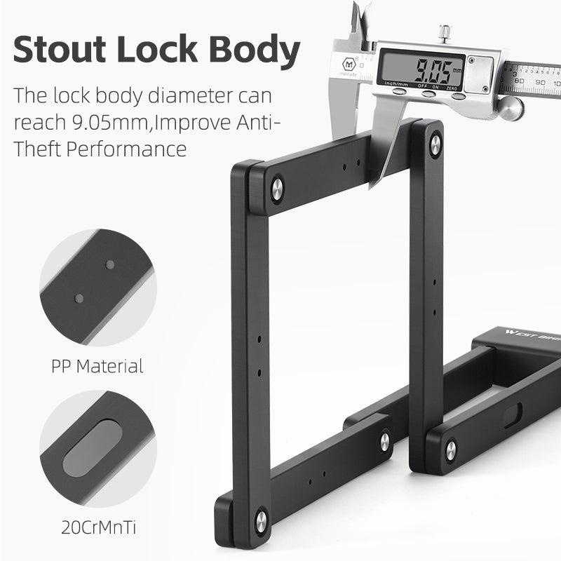 WEST BIKING YP0705096 Folding Bike Combination Lock Anti Theft Bicycle Lock ART Certified