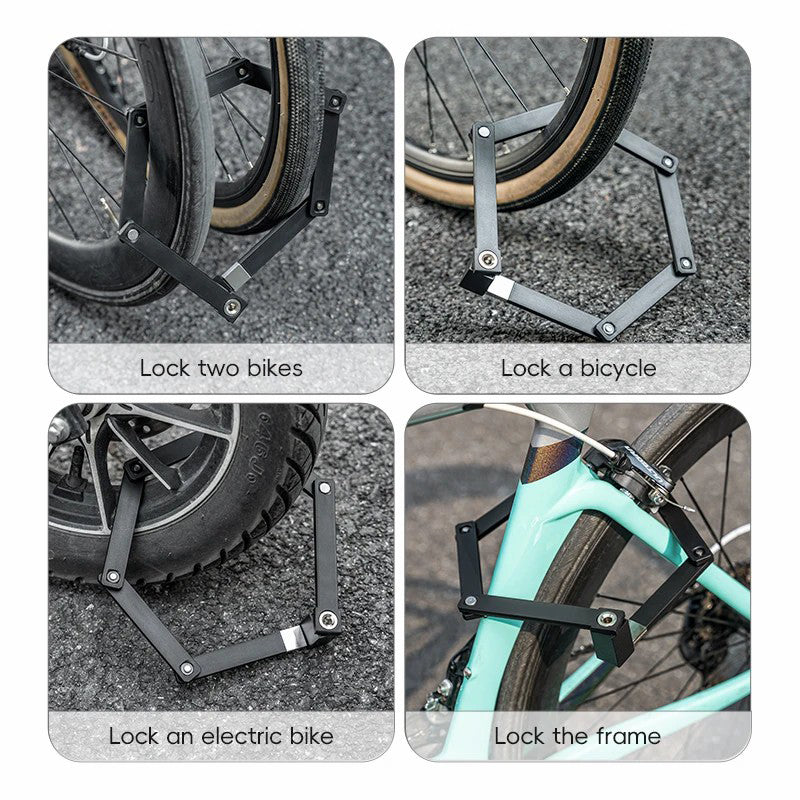 ROCKBROS 32140003 809 Folding Bicycle Lock Motorcycle Bike Anti Theft Lock