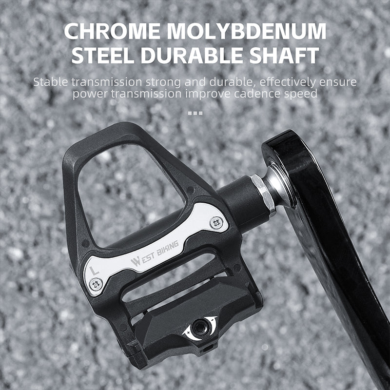 WEST BIKING YP0802116 1 Pair Chrome Molybdenum Steel Self-locking Bicycle Pedals with SPD Cleats