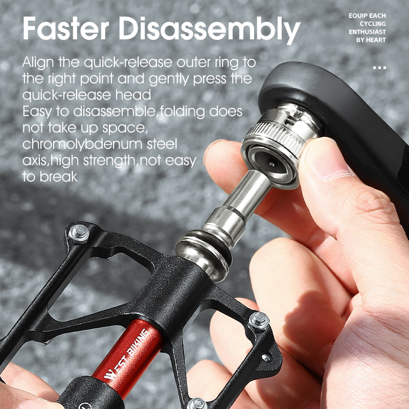WEST BIKING YP0802118 1 Pair Bike Pedals 3-Bearing Aluminum Alloy MTB Bicycle Pedals