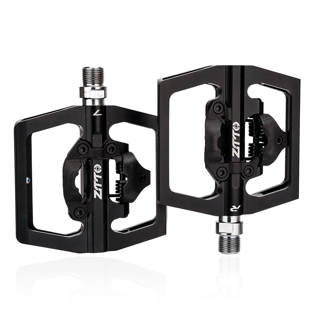 ZTTO STPD15 1 Pair Bicycle Anti-slip Pedals Aluminum Alloy Bike Cycling SPD Flat Pedals with Cleats