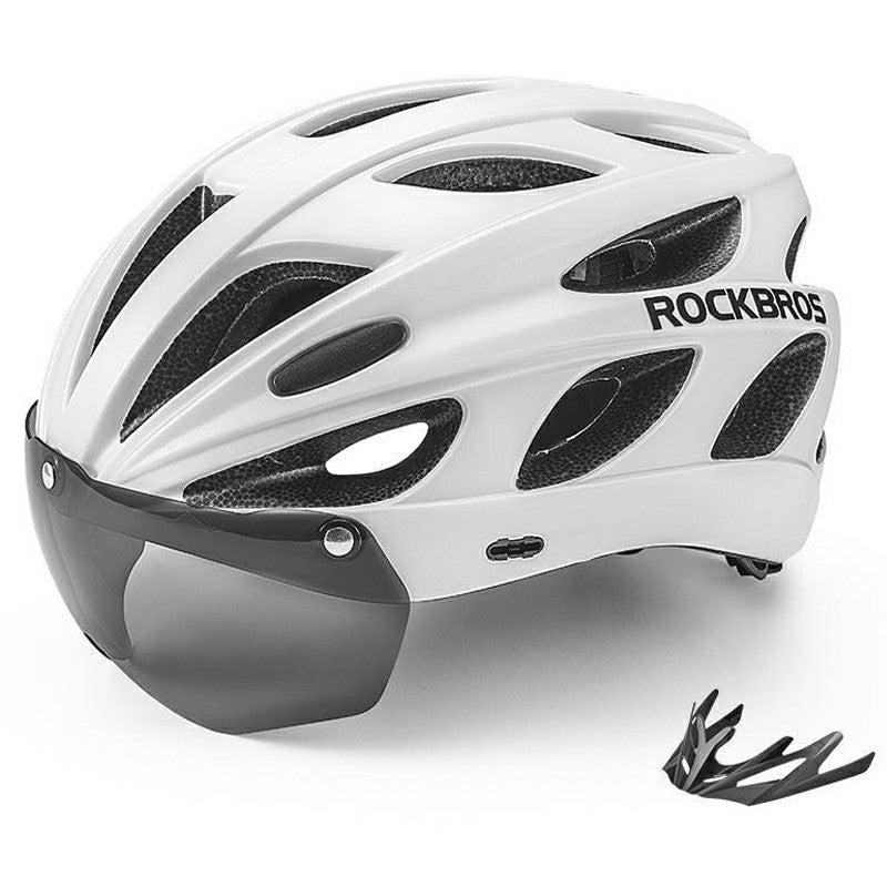 ROCKBROS TT-16-001 Bicycle Helmet Shock Absorbing EPS Cycling Helmet with Goggles Lens