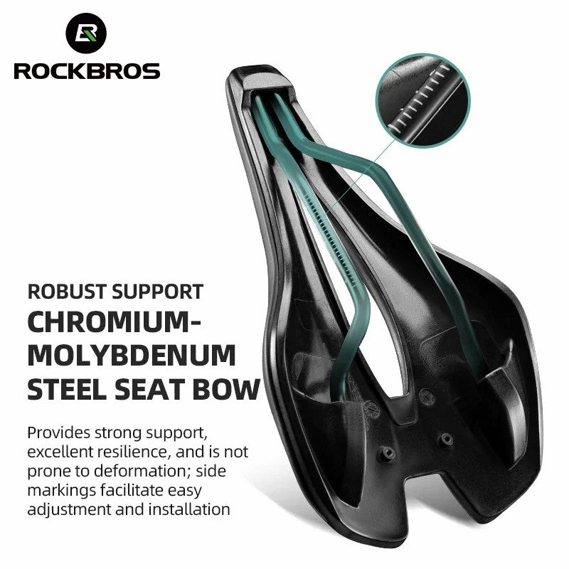 ROCKBROS 38210060001 PU Leather + Shock-absorbing Sponge Hollow Bicycle Saddle