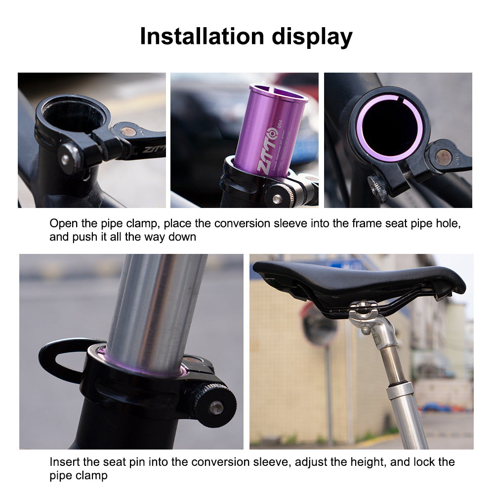 ZTTO Bike Seat Post Adapter Aluminum Bicycle Seat Post Tube Reducing Sleeve Converter