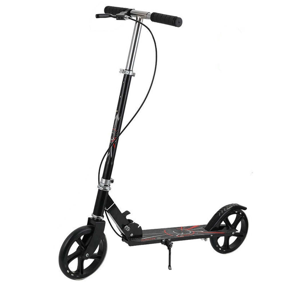 999 Foldable Iron Scooter with Thickened Wheels and Dual Brakes for Adult Teenager