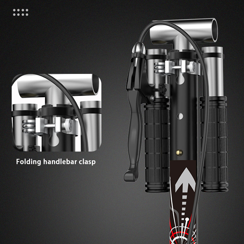 999 Foldable Iron Scooter with Thickened Wheels and Dual Brakes for Adult Teenager