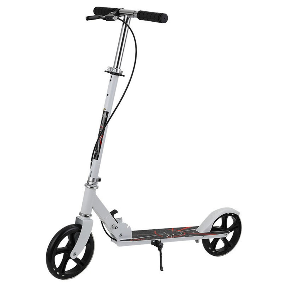 999 Foldable Iron Scooter with Thickened Wheels and Dual Brakes for Adult Teenager