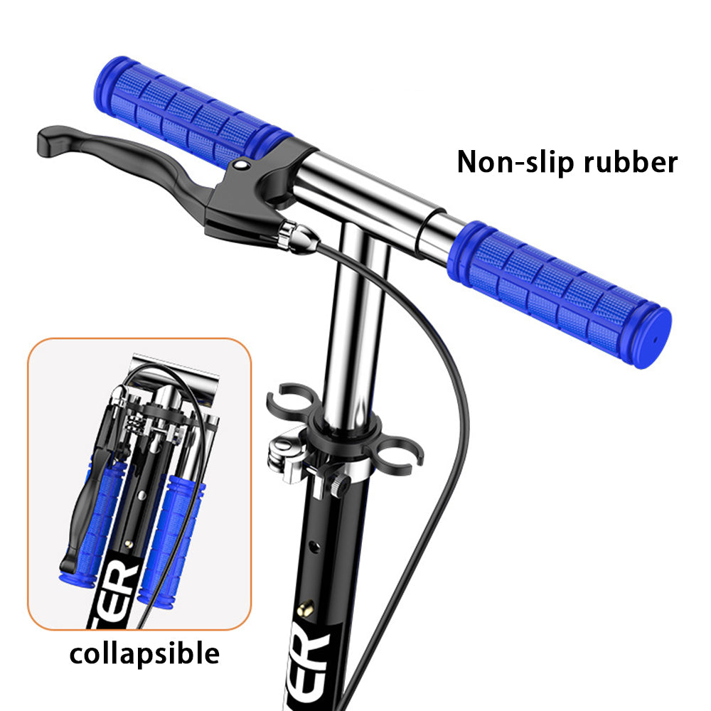 Students Adults Foldable Iron Dual Brake Scooter with Rubber Wheels and Mudguard