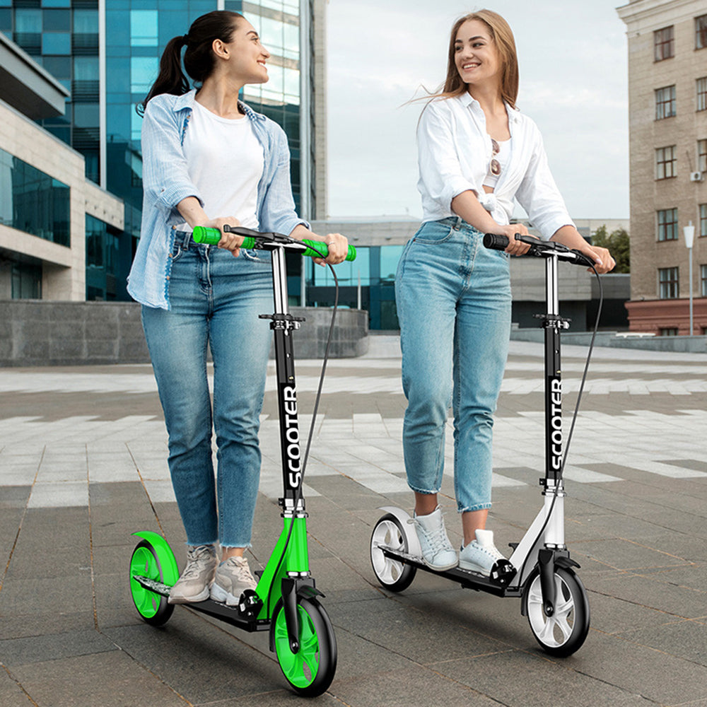 Students Adults Foldable Iron Dual Brake Scooter with Rubber Wheels and Mudguard