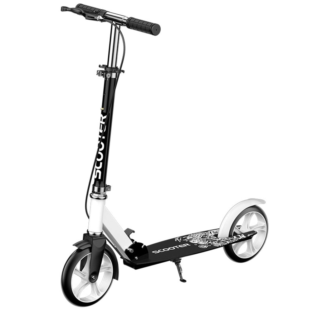 Students Adults Foldable Iron Dual Brake Scooter with Rubber Wheels and Mudguard