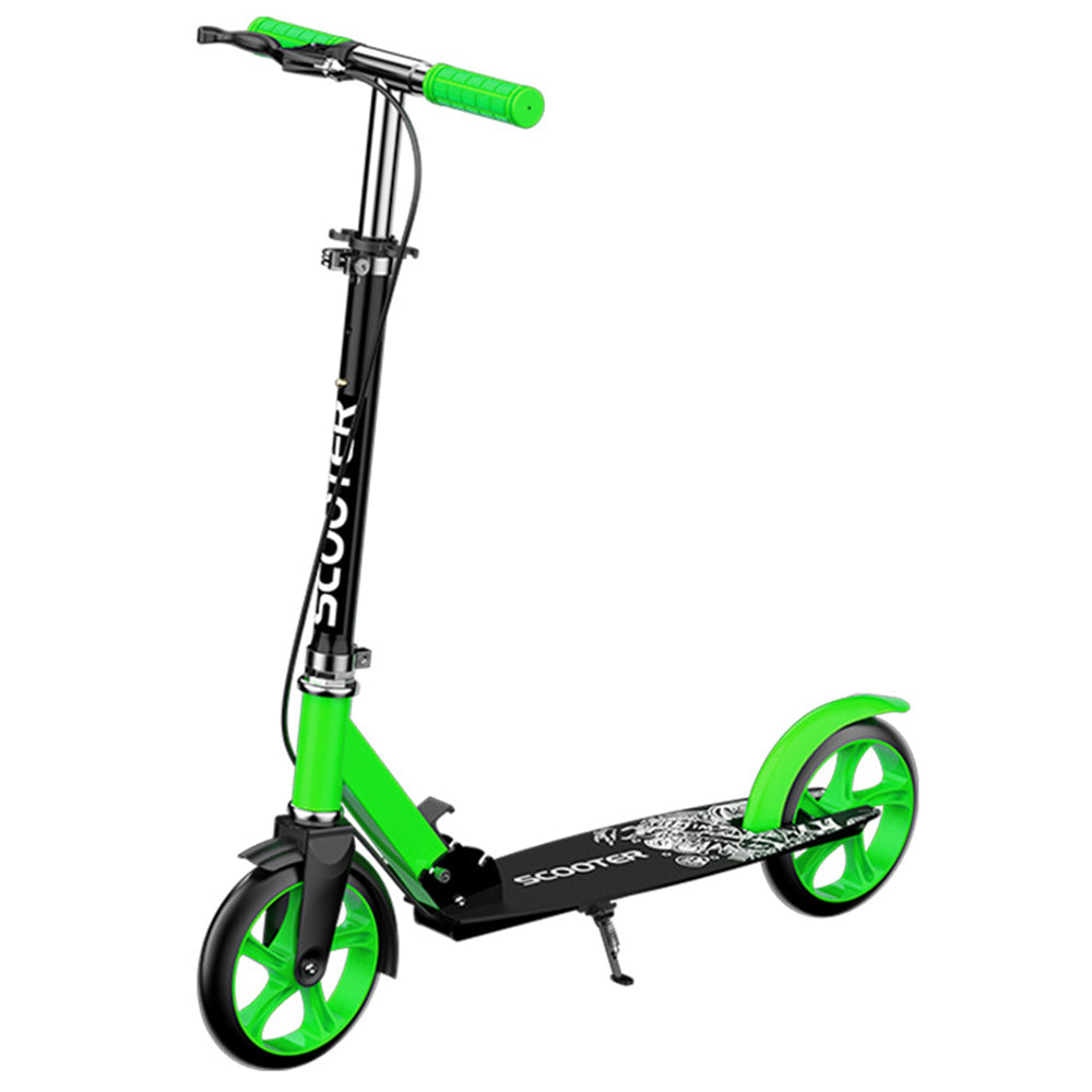 Students Adults Foldable Iron Dual Brake Scooter with Rubber Wheels and Mudguard