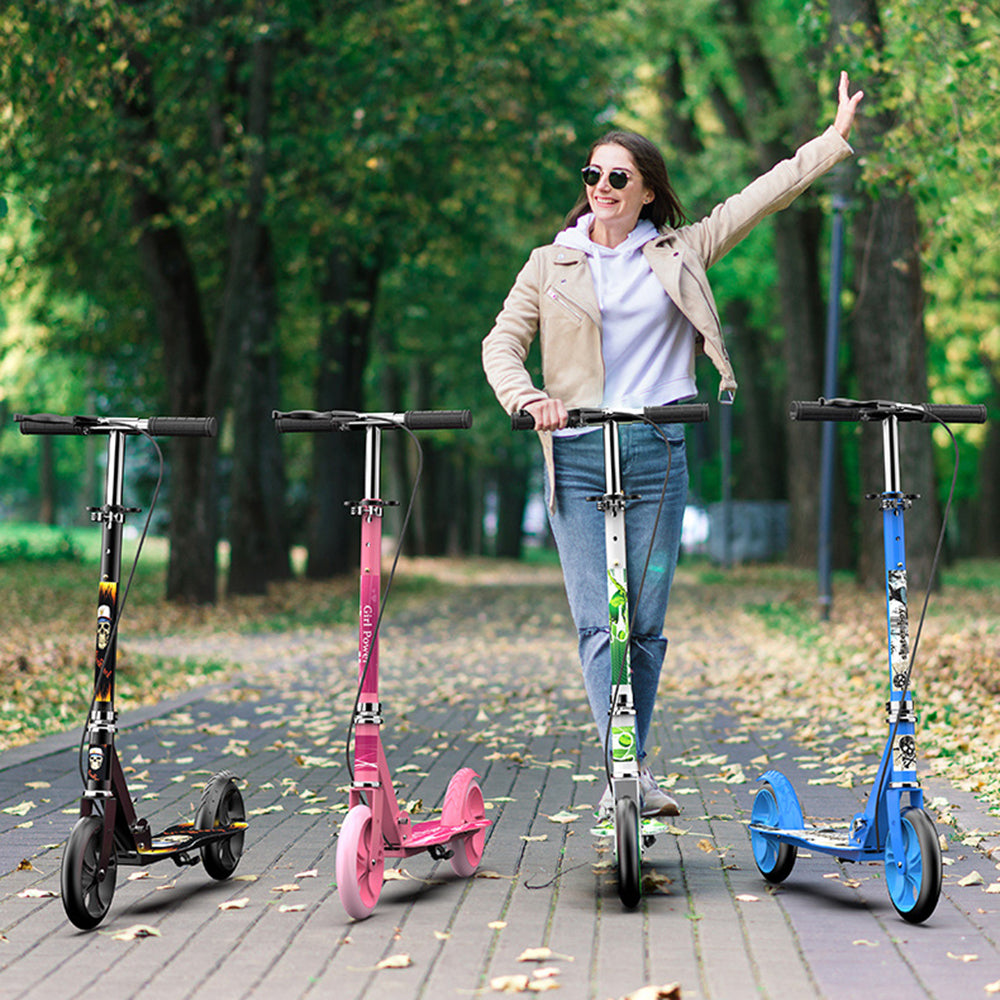 883 Safe Braking 8-Inch Foldable Iron Scooter for Adults (Double Brake Version)