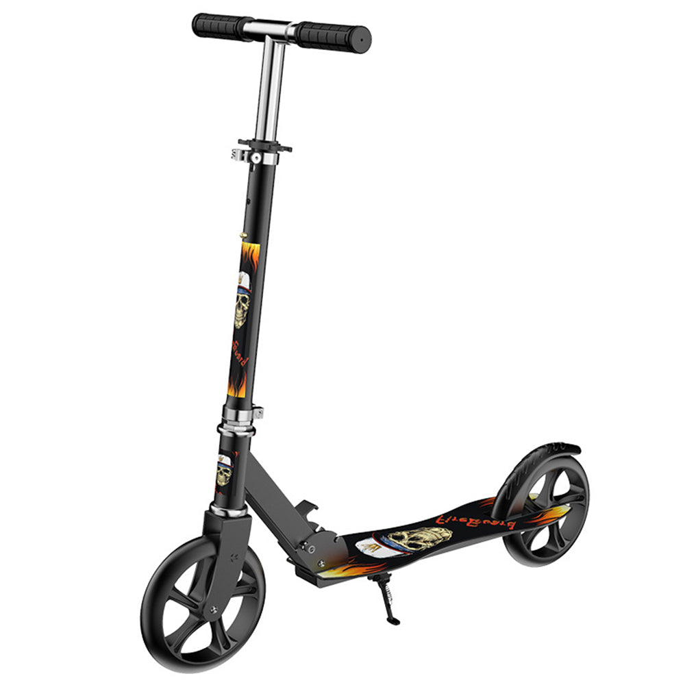 883 Adults 8-Inch Foldable Iron Scooter Light Up Wheels (Single Brake Version)