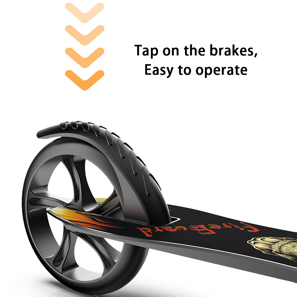 883 Adults 8-Inch Foldable Iron Scooter Light Up Wheels (Single Brake Version)