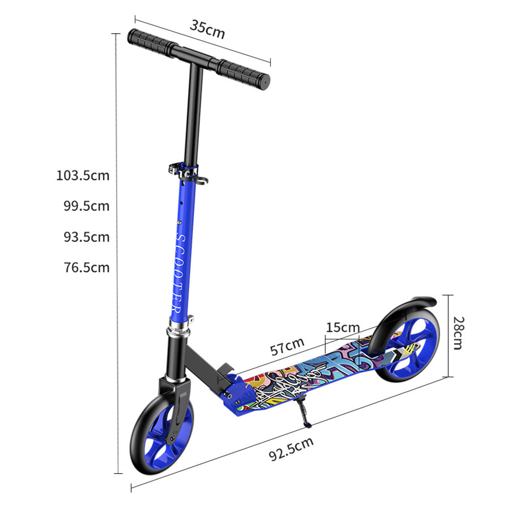 884 PU Wheel Commuting Foldable Iron Scooter with Single Brake for Adults, Students