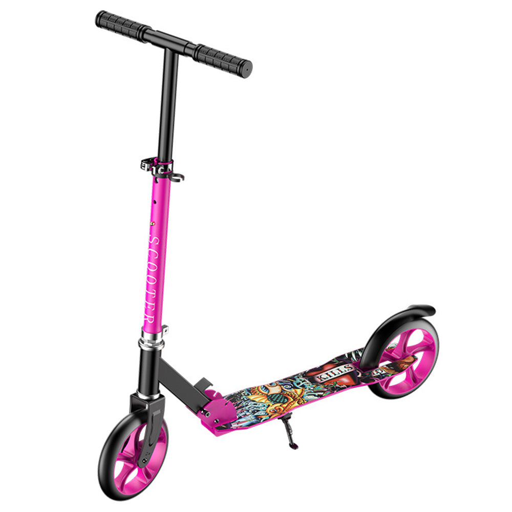 884 PU Wheel Commuting Foldable Iron Scooter with Single Brake for Adults, Students