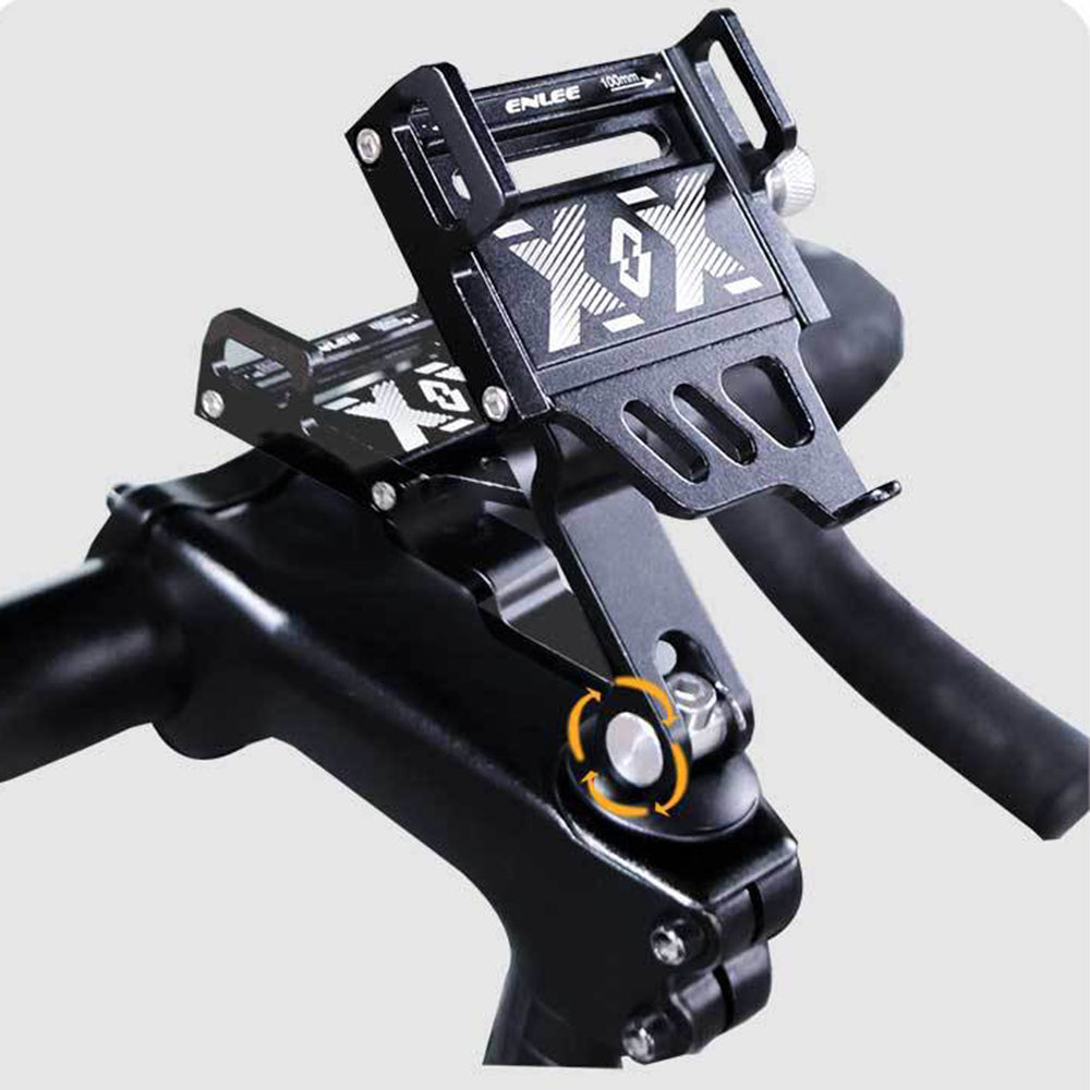 ENLEE Aluminum Alloy Bicycle Handlebar Stem Phone Holder Stand (Rotation Design)