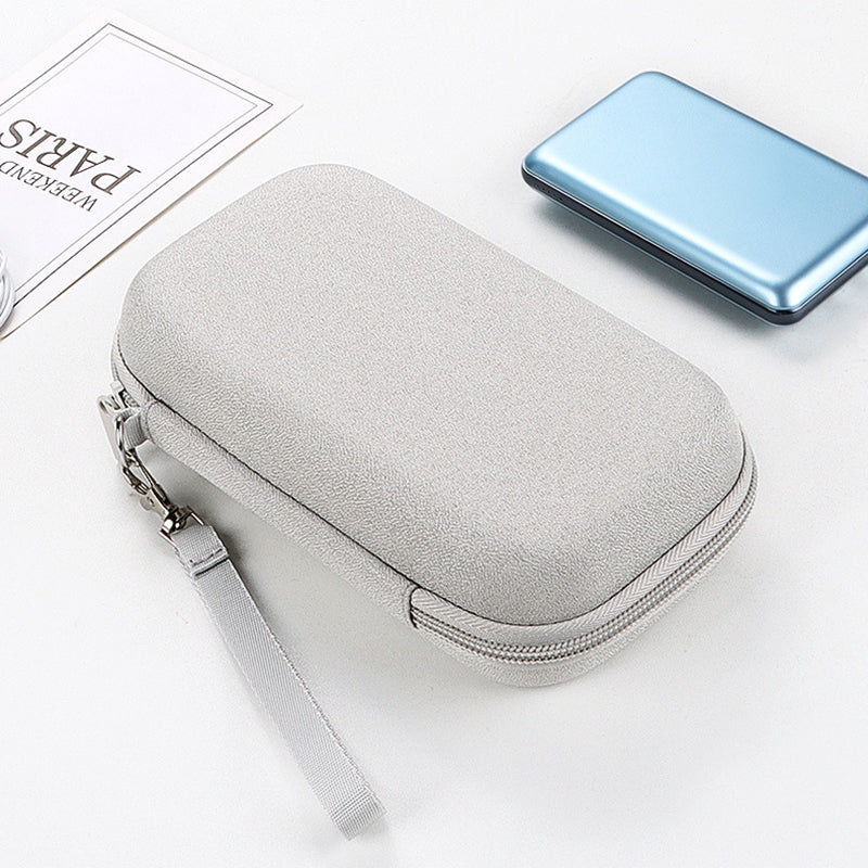 Data Cable Organizer Digital Accessories Storage Bag with Lanyard, Size L - Grey